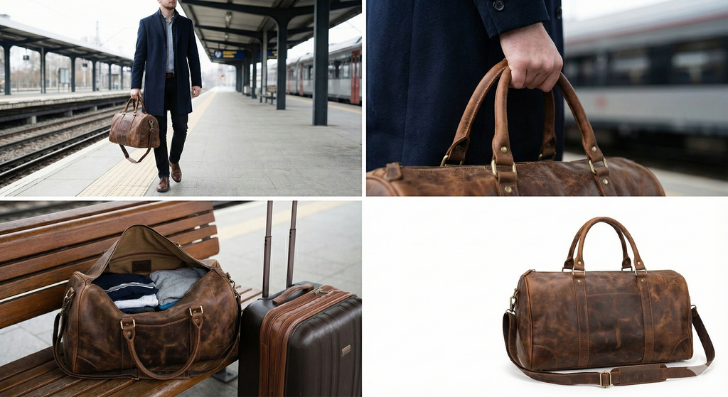 The Heritage Leather Weekender Duffel